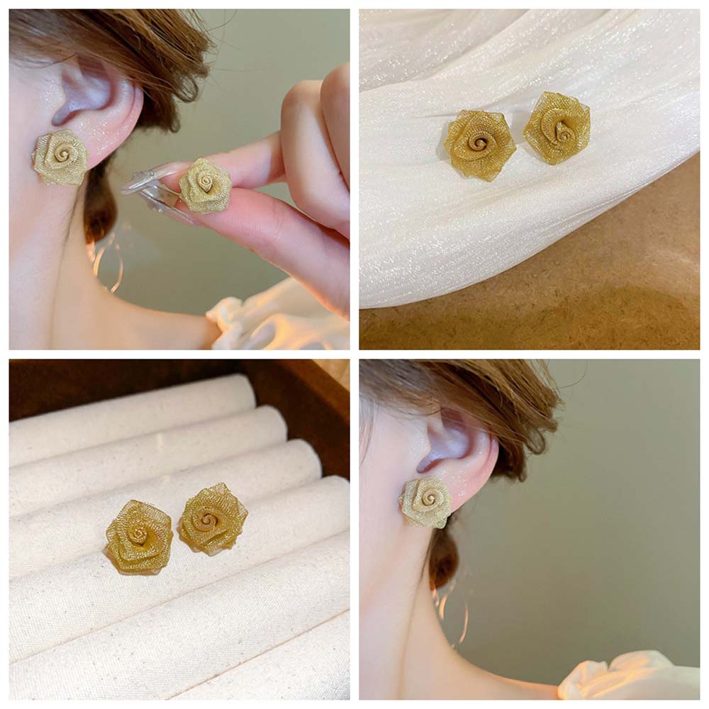 Korean Style Rose Yarn Earrings The Story of Roses Rose Studs Earrings Flower Ear Studs Wedding
Korean Style Rose Yarn Earrings The Story of Roses Rose Studs Earrings Flower Ear Studs Wedding