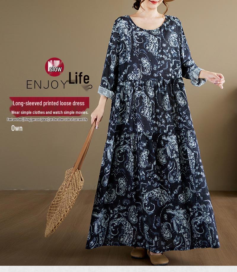Bohemian Orange Round Neck Long Sleeve Loose Fit Hemp Cotton Maternity Dress - 2026 Casual Holiday Style One Size Large
Bohemian Orange Round Neck Long Sleeve Loose Fit Hemp Cotton Maternity Dress - 2026 Casual Holiday Style One Size Large