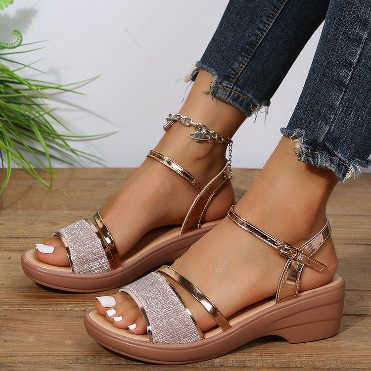 Summer new style women s shoes wedge heel fish mouth hot-selling women s sandals 35 срібний
Summer new style women s shoes wedge heel fish mouth hot-selling women s sandals 35 срібний