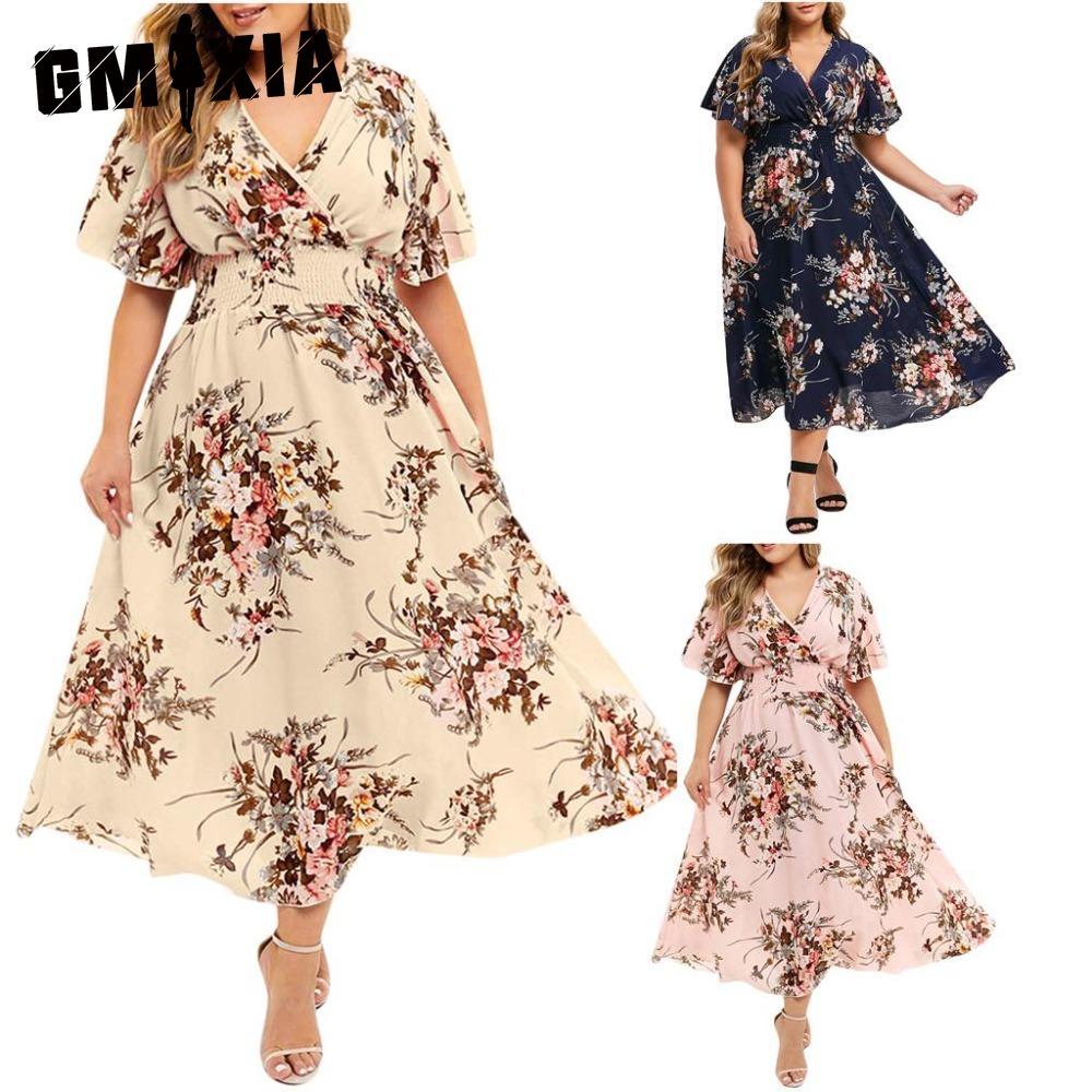 GMXIA Plus Size Fashion Women Casual Floral Print V Neck Short Dress XXXXXL темно-синього кольору
GMXIA Plus Size Fashion Women Casual Floral Print V Neck Short Dress XXXXXL темно-синього кольору