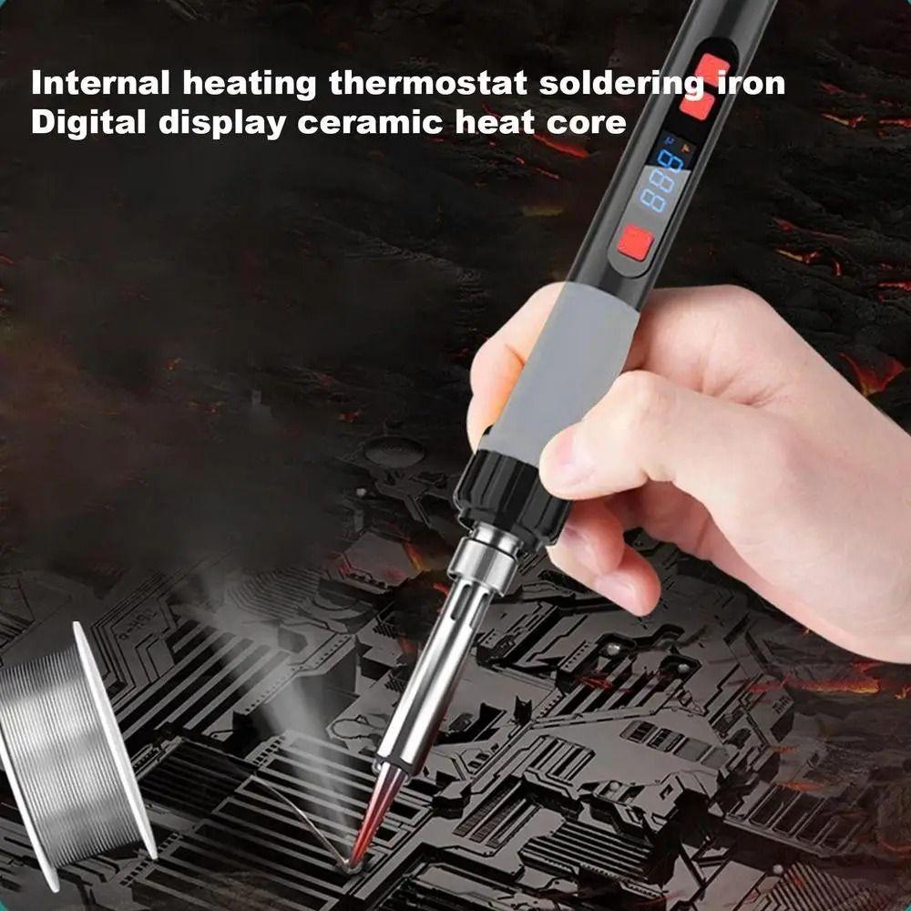 LCD Digital Electric Soldering Iron Adjustable Temperature Soldering Repair Tools Welding Tool синій
LCD Digital Electric Soldering Iron Adjustable Temperature Soldering Repair Tools Welding Tool синій