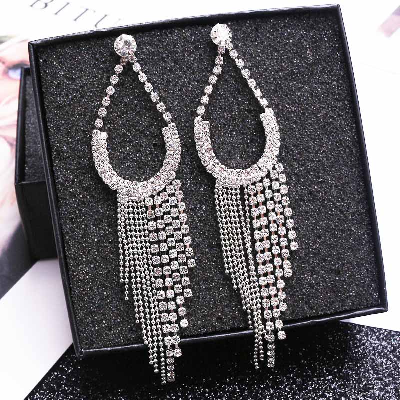 New Fashion Korean Style Simple Crystal Tassel Earrings For Women Wedding Zircon Bridal Engagement Earrings Female Gifts
New Fashion Korean Style Simple Crystal Tassel Earrings For Women Wedding Zircon Bridal Engagement Earrings Female Gifts