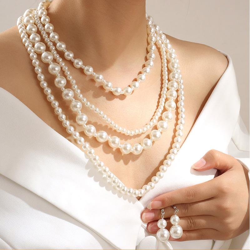 Multi - Layer Pearl Necklace and Earrings Set , French Light Daily Wear Jewelry for Women белый
Multi - Layer Pearl Necklace and Earrings Set , French Light Daily Wear Jewelry for Women белый
