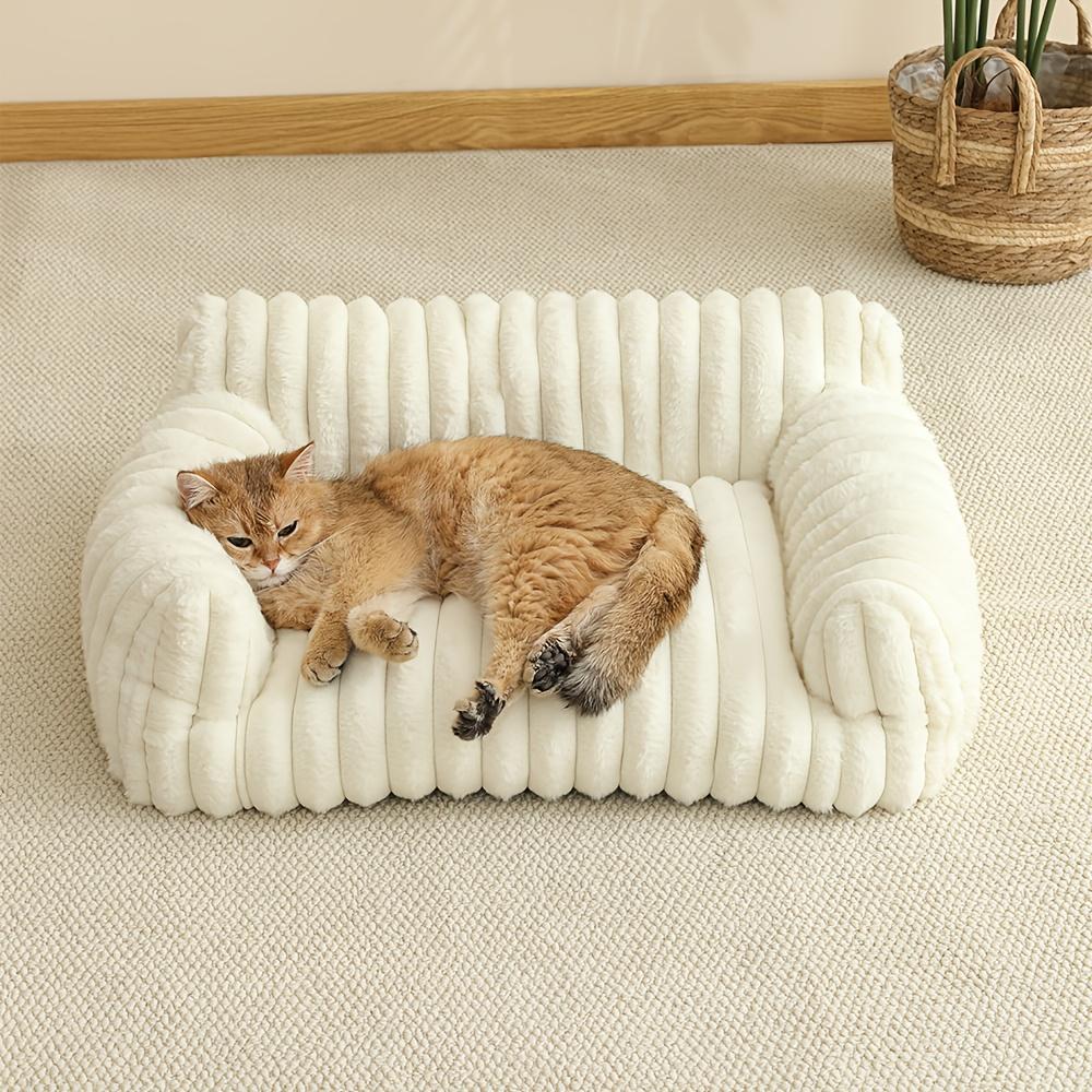 KEMORELA 1PC Striped Cat Sofa Bed Soft Polyester Pet Bed Breathable for All Seasons Suitable for Small to Medium Catsor Sleeping S білий
KEMORELA 1PC Striped Cat Sofa Bed Soft Polyester Pet Bed Breathable for All Seasons Suitable for Small to Medium Catsor Sleeping S білий
