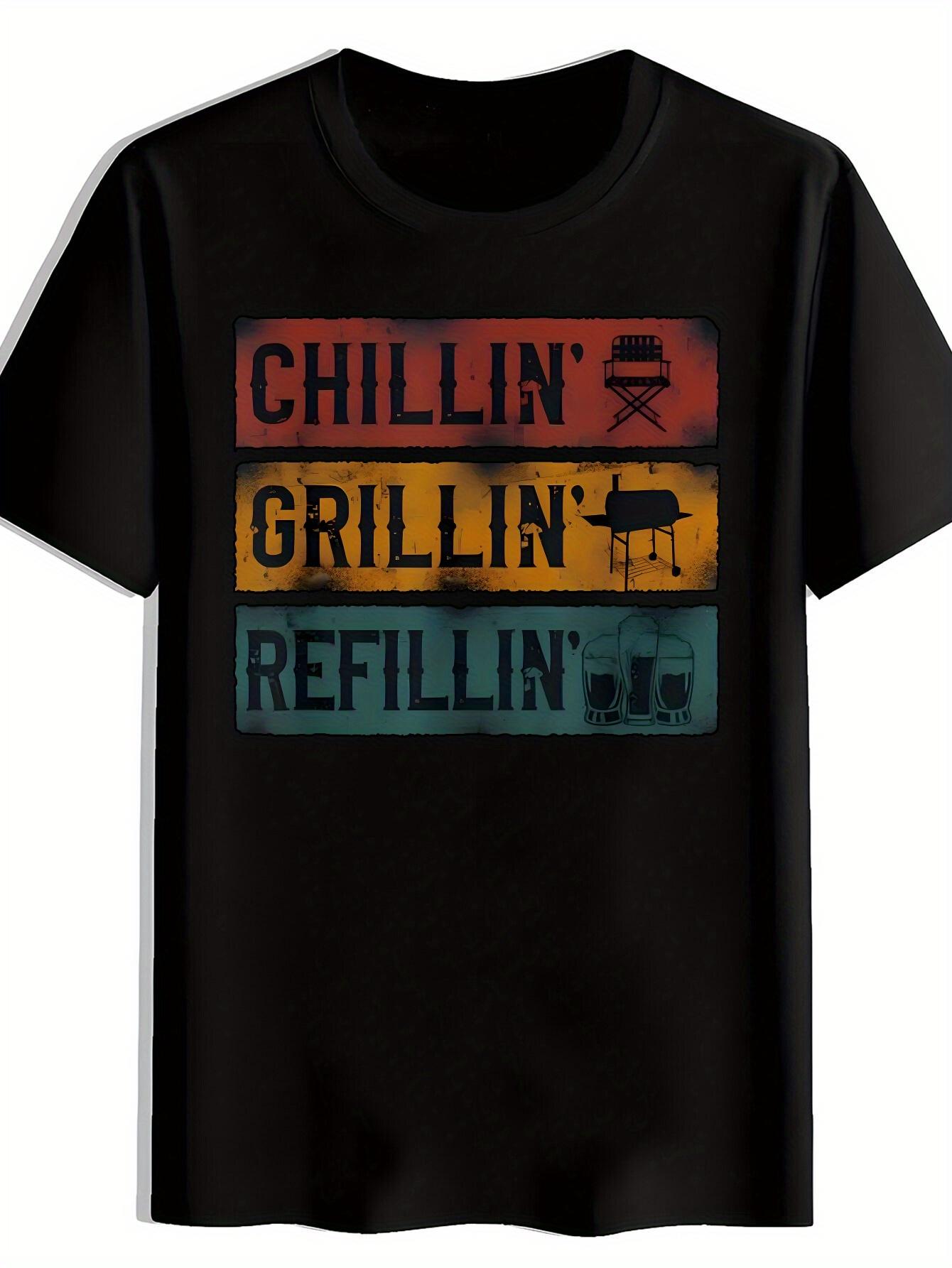 Heavy Metal Graphic T-shirt - CHILLIN GRILLIN REFILLIN Retro BBQ Design - Black Rock Band Tee for Grilling XXL
Heavy Metal Graphic T-shirt - CHILLIN GRILLIN REFILLIN Retro BBQ Design - Black Rock Band Tee for Grilling XXL