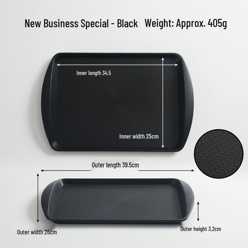 Thickened Rectangular Double-Handled Anti-Slip Tray for Fast Food and Canteen Use
Thickened Rectangular Double-Handled Anti-Slip Tray for Fast Food and Canteen Use