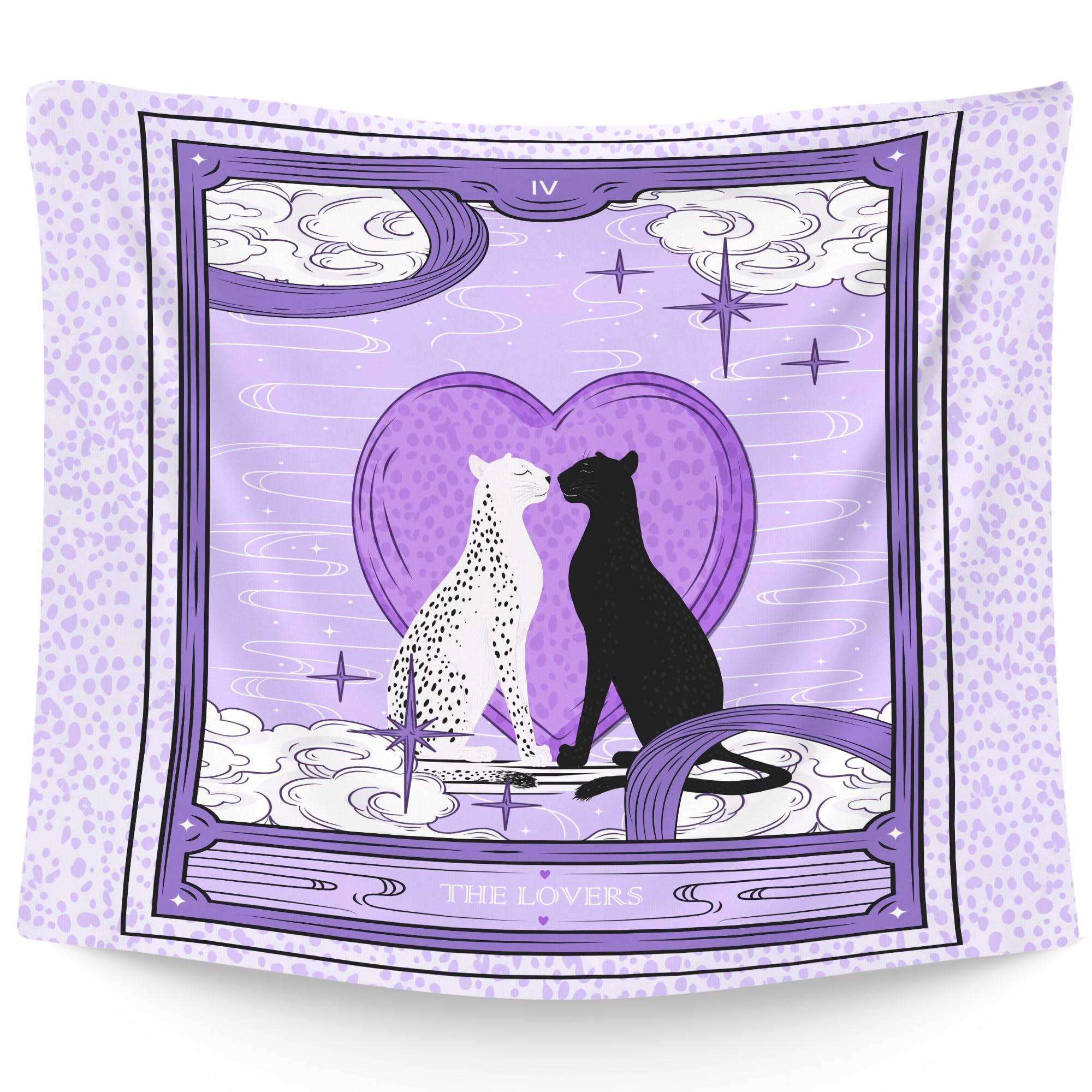 VIKAMA Leopard Print Purple Valentines Day Tapestry Tarot Lovers Theme Wall Hanging Bedroom Dormitory Decorative Tapestry 74x94cm(29x37in)
VIKAMA Leopard Print Purple Valentines Day Tapestry Tarot Lovers Theme Wall Hanging Bedroom Dormitory Decorative Tapestry 74x94cm(29x37in)