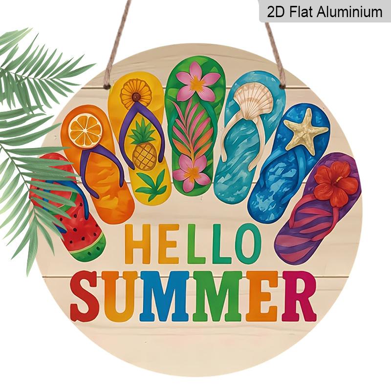 2D Flat, 1pc Aluminum Flip Flops Hello Summer Wall Sign - Retro Beach House Decor with Flip-Flop Design, Lightweight Suitable for Bedroom, Kitchen 7.87*7.87in
2D Flat, 1pc Aluminum Flip Flops Hello Summer Wall Sign - Retro Beach House Decor with Flip-Flop Design, Lightweight Suitable for Bedroom, Kitchen 7.87*7.87in
