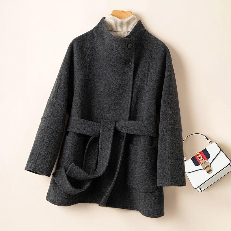 Women s Double-Sided Cashmere Coat - Korean Style, Stand-Up Collar, Petite, Loose Fit, Wool Blend for Autumn and Winter M (115-130 jin) чёрный/древесный уголь
Women s Double-Sided Cashmere Coat - Korean Style, Stand-Up Collar, Petite, Loose Fit, Wool Blend for Autumn and Winter M (115-130 jin) чёрный/древесный уголь