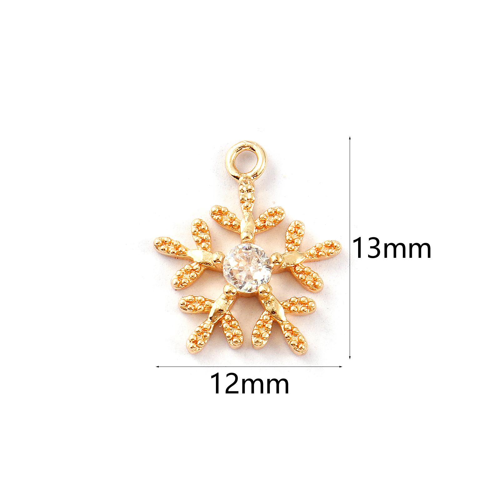 2 Pcs Brass Christmas Charms 14K Gold Plated Clear Cubic Zirconia Snowflake Bell Christmas Tree Pendants For DIY Necklace Making
2 Pcs Brass Christmas Charms 14K Gold Plated Clear Cubic Zirconia Snowflake Bell Christmas Tree Pendants For DIY Necklace Making