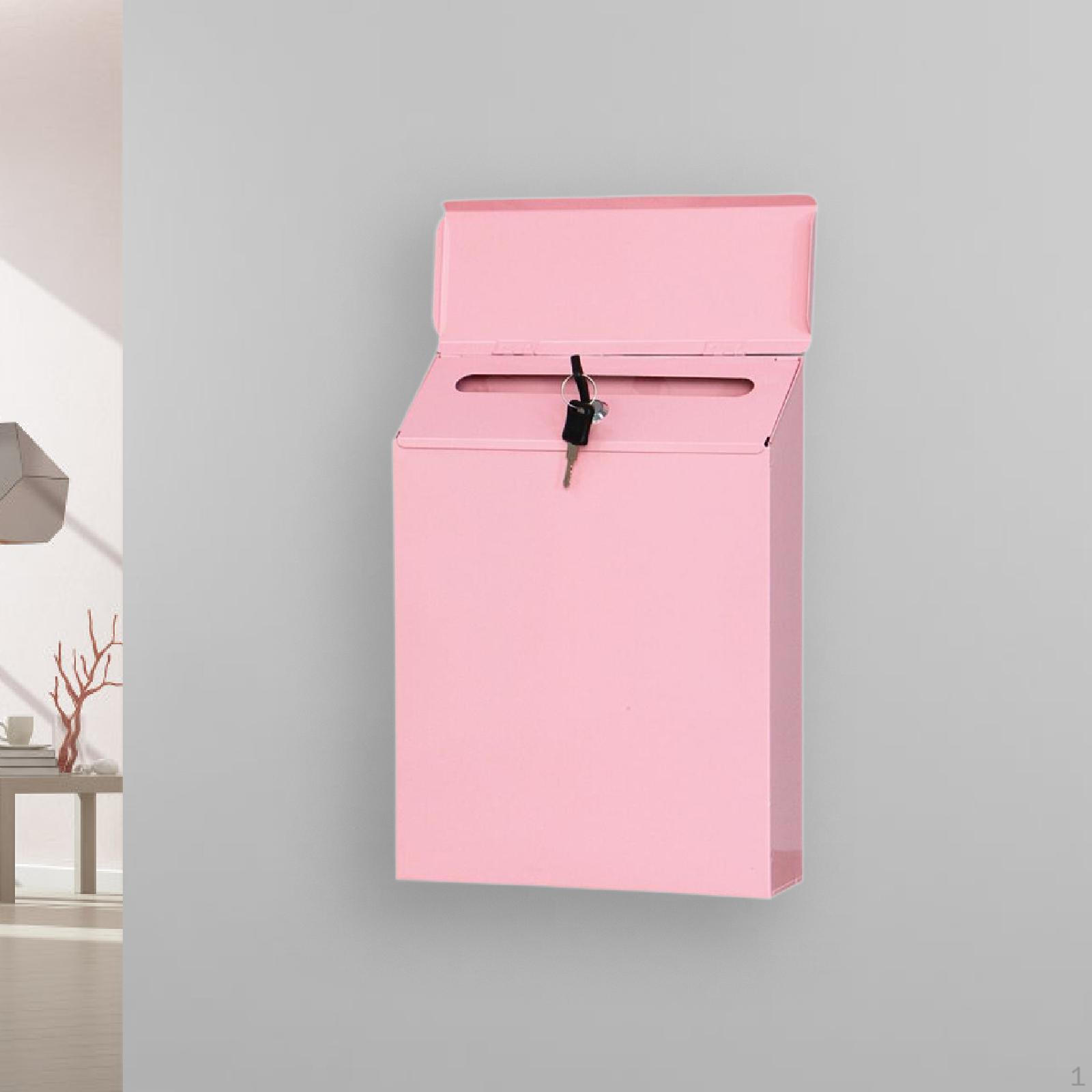 Wall Mounted Mailbox Drop Box Pink Modern with Key Sturdy Practical Letter Newspaper Holder
Wall Mounted Mailbox Drop Box Pink Modern with Key Sturdy Practical Letter Newspaper Holder