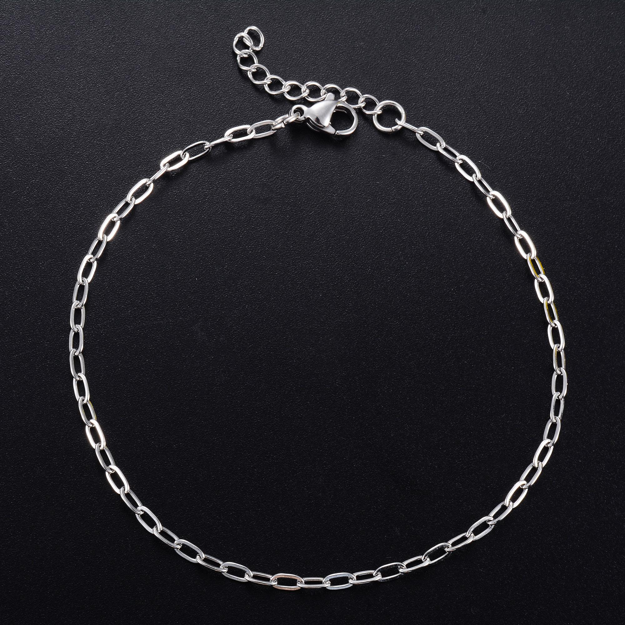 Women Bracelet Stainless Steel Paperclip Link Chain for Hand Foot Ladies Bangle Jewelry Making Accessories DIY Girl Ankle Anklet 16cm with Extension
Women Bracelet Stainless Steel Paperclip Link Chain for Hand Foot Ladies Bangle Jewelry Making Accessories DIY Girl Ankle Anklet 16cm with Extension