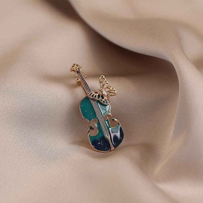 Высококлассная и Модная Брошь-скрипка Индивидуальная и Элегантная Корсаж для Пальто, Кардигана Ретро и Изысканная Брошь