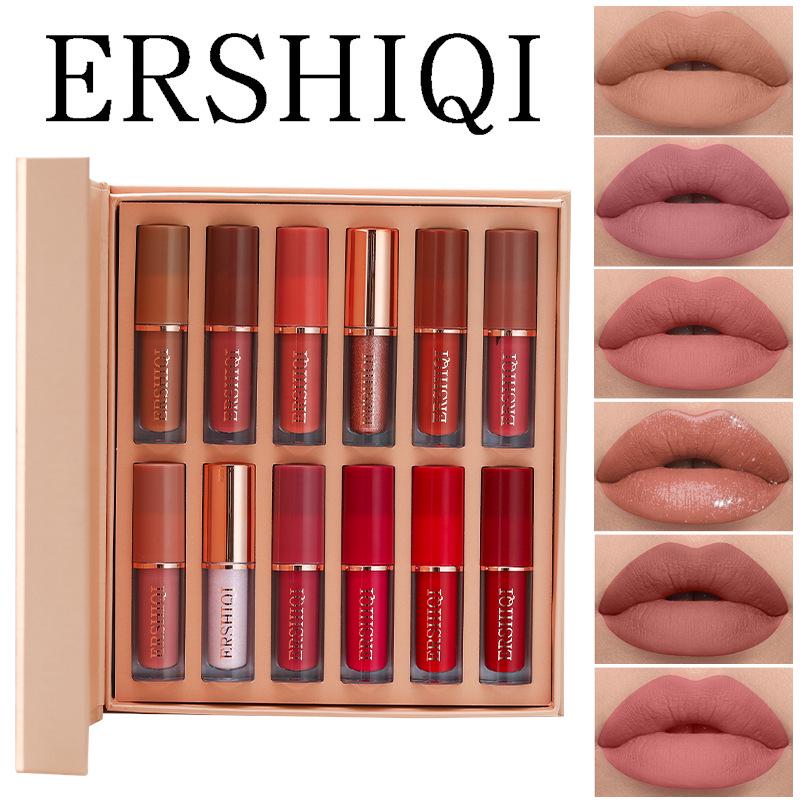 ErshiQi 12-Color Lip Gloss Set: Matte & Shimmer, Non-Stick Cup, Long-Lasting Lip Glaze.
ErshiQi 12-Color Lip Gloss Set: Matte & Shimmer, Non-Stick Cup, Long-Lasting Lip Glaze.