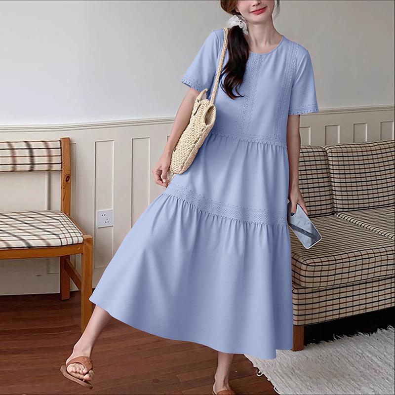 ZANZEA Женское летнее повседневное платье с круглым вырезом и коротким рукавом 4XL синий
ZANZEA Женское летнее повседневное платье с круглым вырезом и коротким рукавом 4XL синий