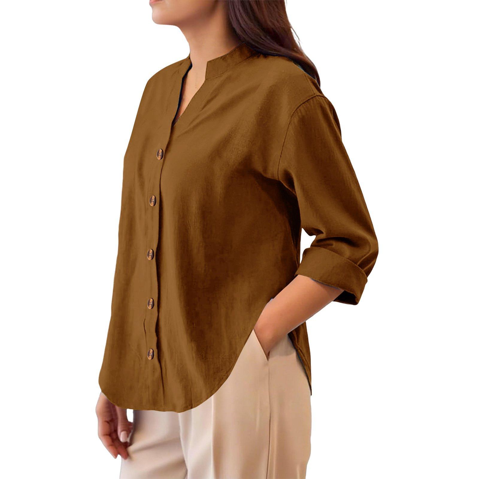 Women Casual Stand Collar Loose Fit Button Down Long Sleeve Shirt Lightweight Relaxed Fit Blouse for Everyday Wear M кавовий
Women Casual Stand Collar Loose Fit Button Down Long Sleeve Shirt Lightweight Relaxed Fit Blouse for Everyday Wear M кавовий
