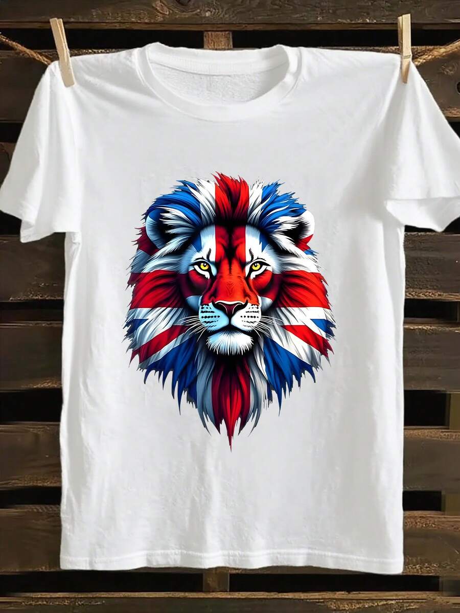 A High-Quality 100% Cotton Summer Men s T-Shirt, Featuring A Lion Head Print With British Flag S разноцветный
A High-Quality 100% Cotton Summer Men s T-Shirt, Featuring A Lion Head Print With British Flag S разноцветный
