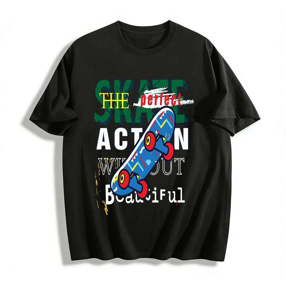 Perfect Skate Print Street Style Cool Casual Short Sleeve Top Pure cotton T-shirt 6XL
Perfect Skate Print Street Style Cool Casual Short Sleeve Top Pure cotton T-shirt 6XL