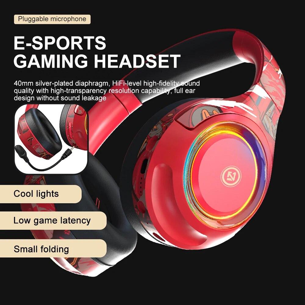 Складные беспроводные наушники Bluetooth5.0 со съемным микрофоном, RGB-подсветка, дизайн граффити, HIFI-наушники
Складные беспроводные наушники Bluetooth5.0 со съемным микрофоном, RGB-подсветка, дизайн граффити, HIFI-наушники