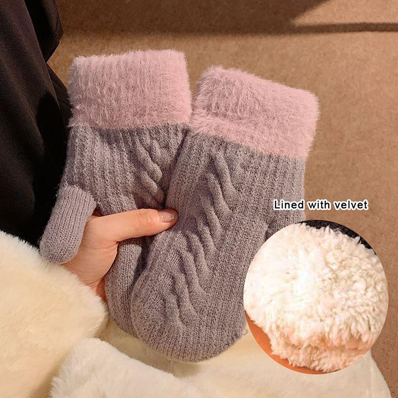 Winter Women Keep Warm Plus Velvet Inside Thicken Knitting Mittens Full Finger Cycling Woolen Gloves Japanese Style Cute Lovely as the picture
Winter Women Keep Warm Plus Velvet Inside Thicken Knitting Mittens Full Finger Cycling Woolen Gloves Japanese Style Cute Lovely as the picture