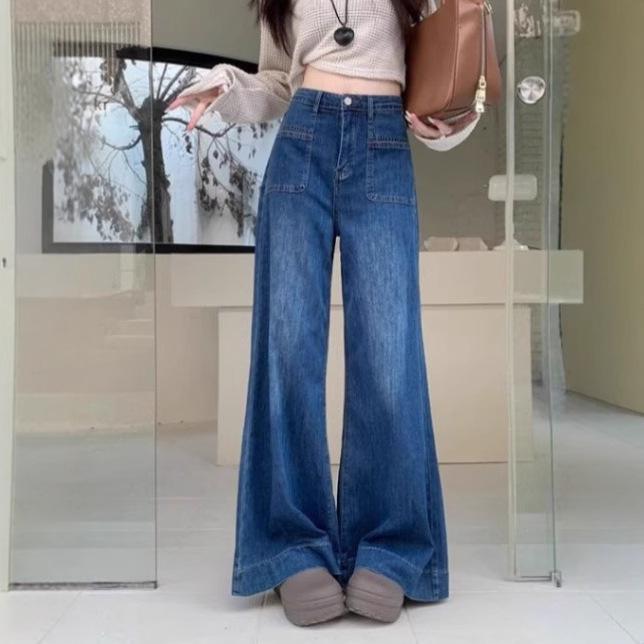Women s High-Waisted Wide-Leg Retro Dark Blue Jeans - Early Autumn, Loose Fit, Slimming, Floor-Length Large темно-синий
Women s High-Waisted Wide-Leg Retro Dark Blue Jeans - Early Autumn, Loose Fit, Slimming, Floor-Length Large темно-синий