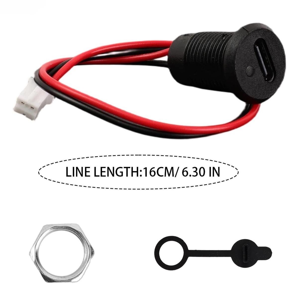 Type C Waterproof Female Socket with LED Lamp Charger Port 2 Pin Bare Wire Pigtail Connector Auto Car RV Motorcycle Boat Parts
Type C Waterproof Female Socket with LED Lamp Charger Port 2 Pin Bare Wire Pigtail Connector Auto Car RV Motorcycle Boat Parts