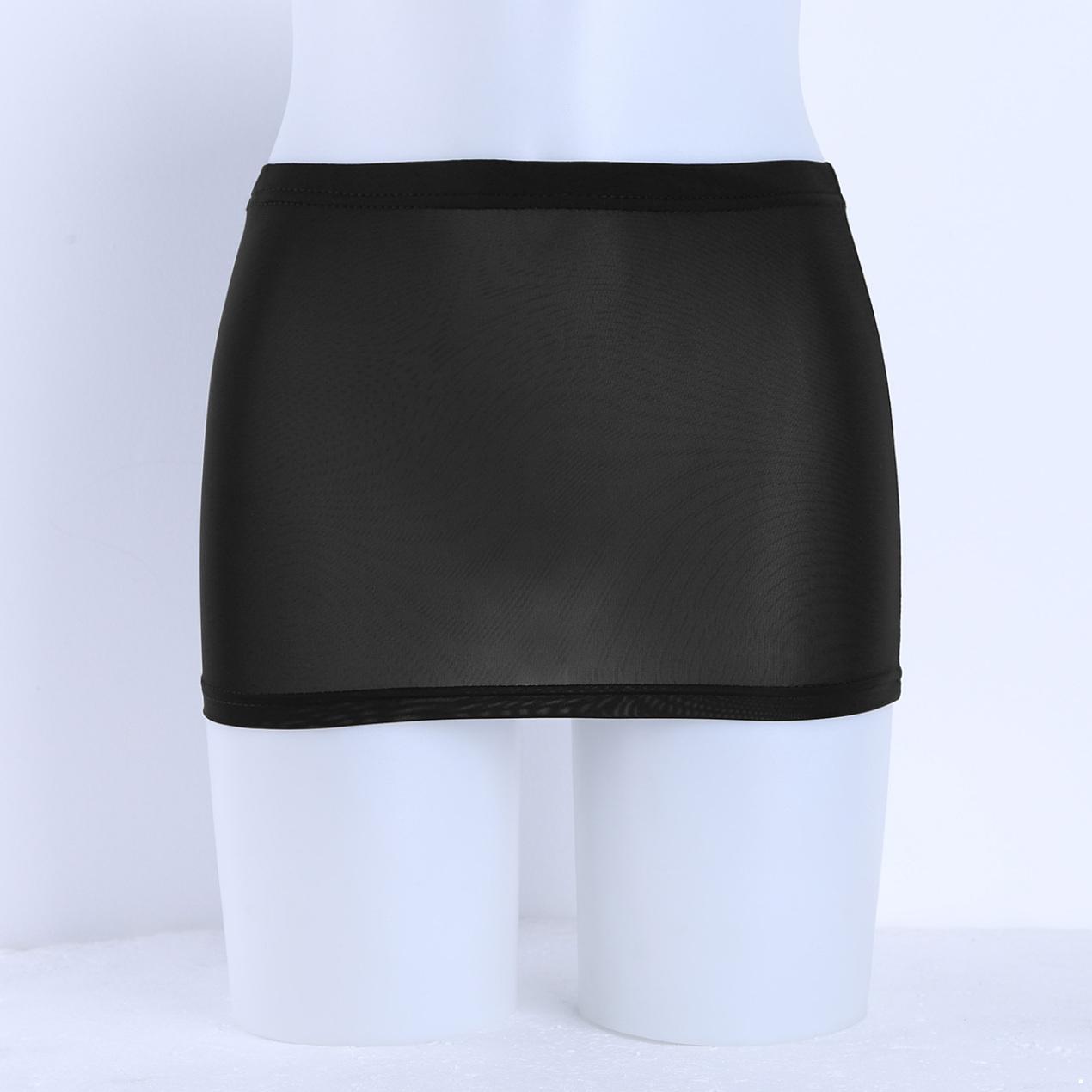 Женское сексуальное ультратонкое прозрачное нижнее белье, летние эластичные облегающие юбки с низкой талией, горячая эротическая клубная вечеринка, супер мини облегающая юбка чёрный