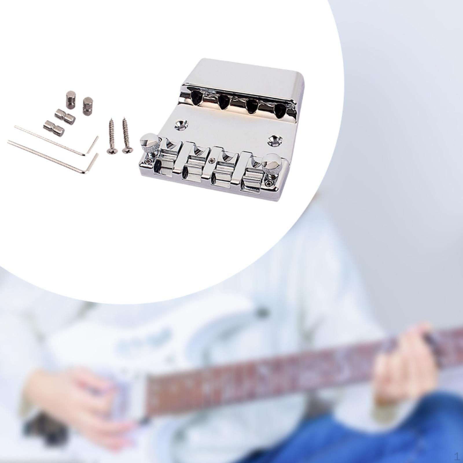 4 Strings Bass Bridge with Locking Saddles for Guitar Parts Argent
4 Strings Bass Bridge with Locking Saddles for Guitar Parts Argent