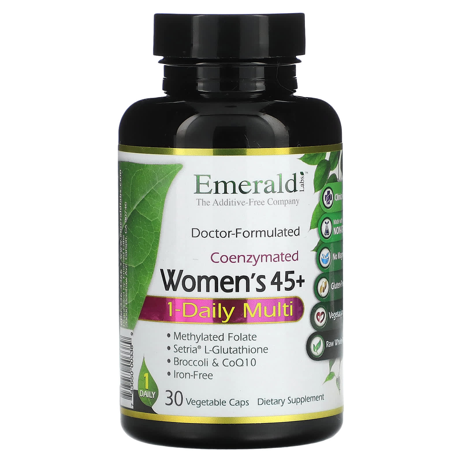Emerald Laboratories, Coenzymated Women s 45+, One Daily Multi, 30 вегетаріанських капсул
Emerald Laboratories, Coenzymated Women s 45+, One Daily Multi, 30 вегетаріанських капсул