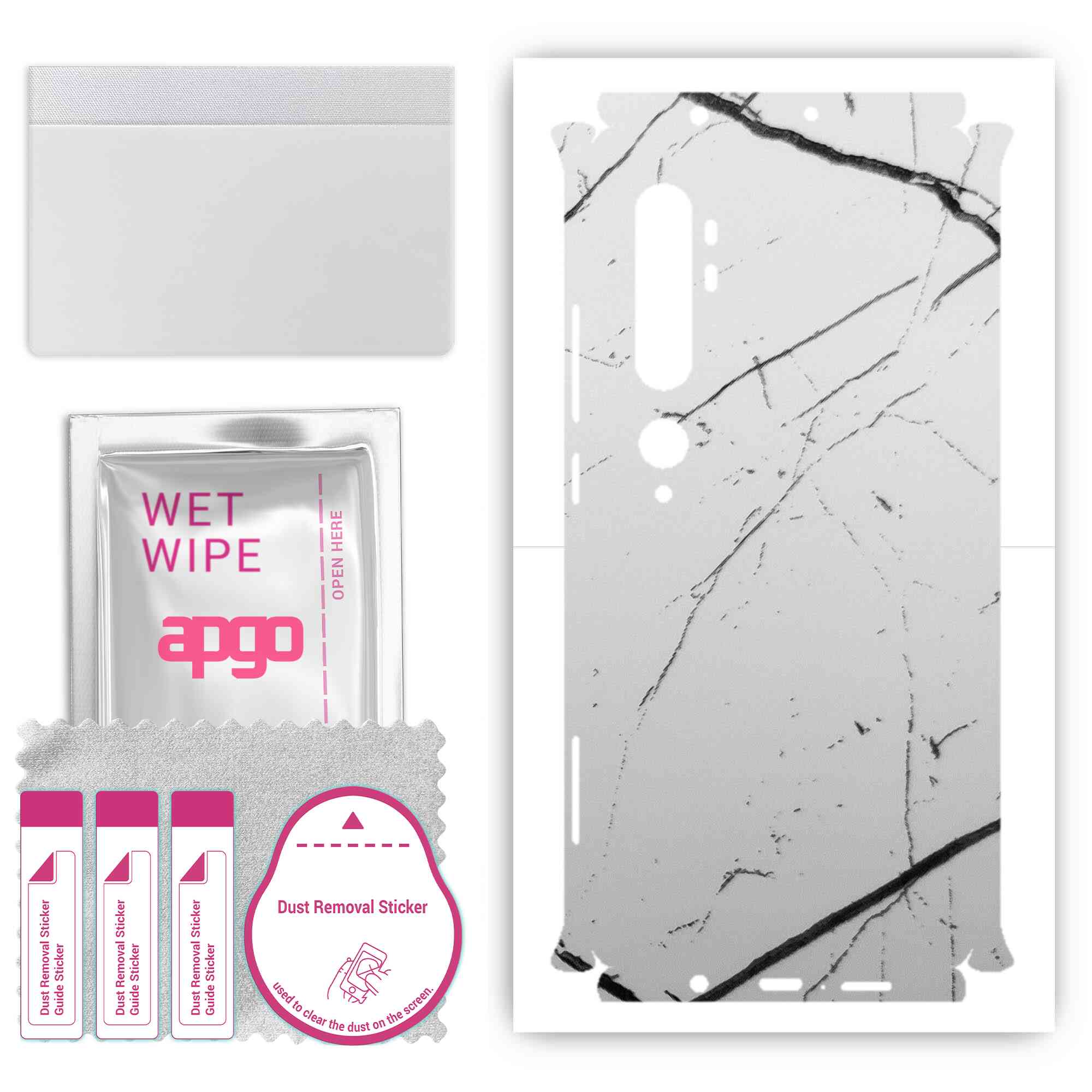 apgo Protective Skin Sticker for the back+sides compatible with Xiaomi Mi Note 10, Full Wrap Film, Foil, Vinyl - Pattern White Marble
apgo Protective Skin Sticker for the back+sides compatible with Xiaomi Mi Note 10, Full Wrap Film, Foil, Vinyl - Pattern White Marble