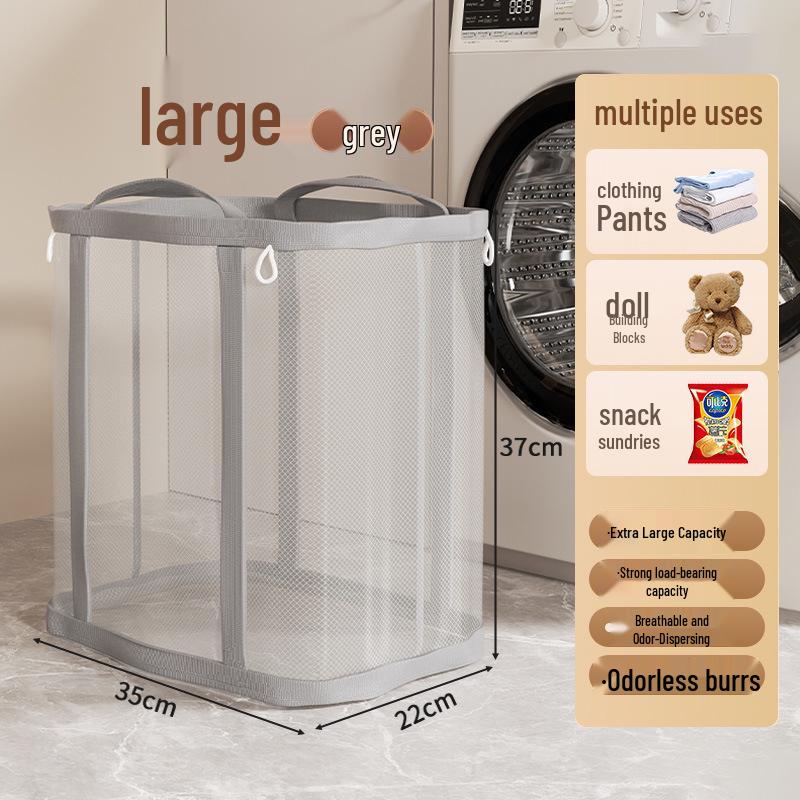 Foldable Breathable Mesh Laundry & Toy Basket - Large Capacity Clothes Storage for Bathroom & Household
Foldable Breathable Mesh Laundry & Toy Basket - Large Capacity Clothes Storage for Bathroom & Household