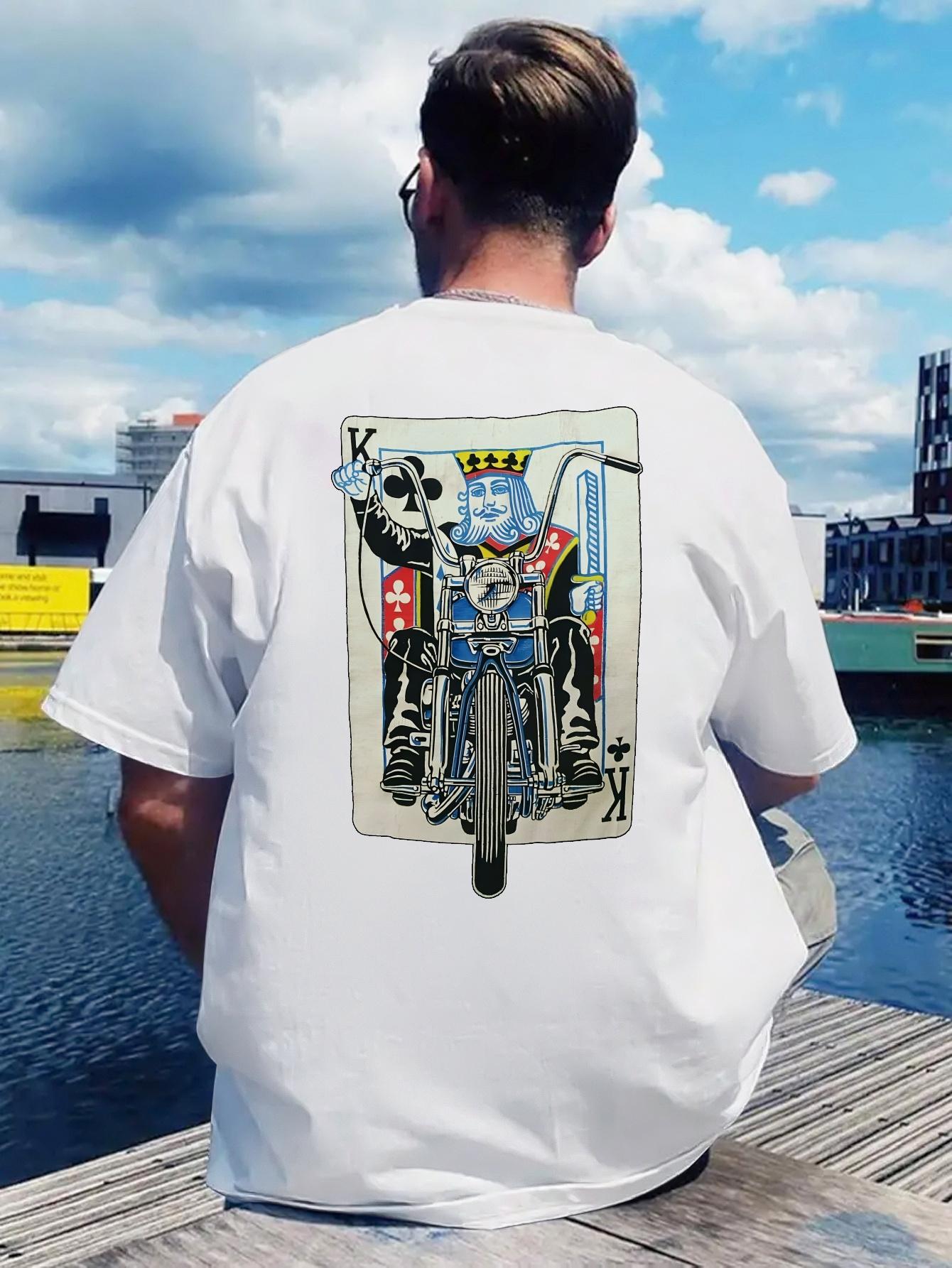 Vintage Rock Band Graphic T-shirt - Casual Crew Neck Short Sleeve Summer Top with Skull & Motorcycle Design L
Vintage Rock Band Graphic T-shirt - Casual Crew Neck Short Sleeve Summer Top with Skull & Motorcycle Design L