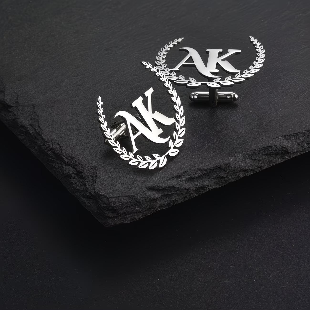Custom Initial Letter Cufflinks For Elegant Men Groomsmen Personalized Laurel Wreath Letters Stainless Steel Cuff-Links Jewelry
Custom Initial Letter Cufflinks For Elegant Men Groomsmen Personalized Laurel Wreath Letters Stainless Steel Cuff-Links Jewelry