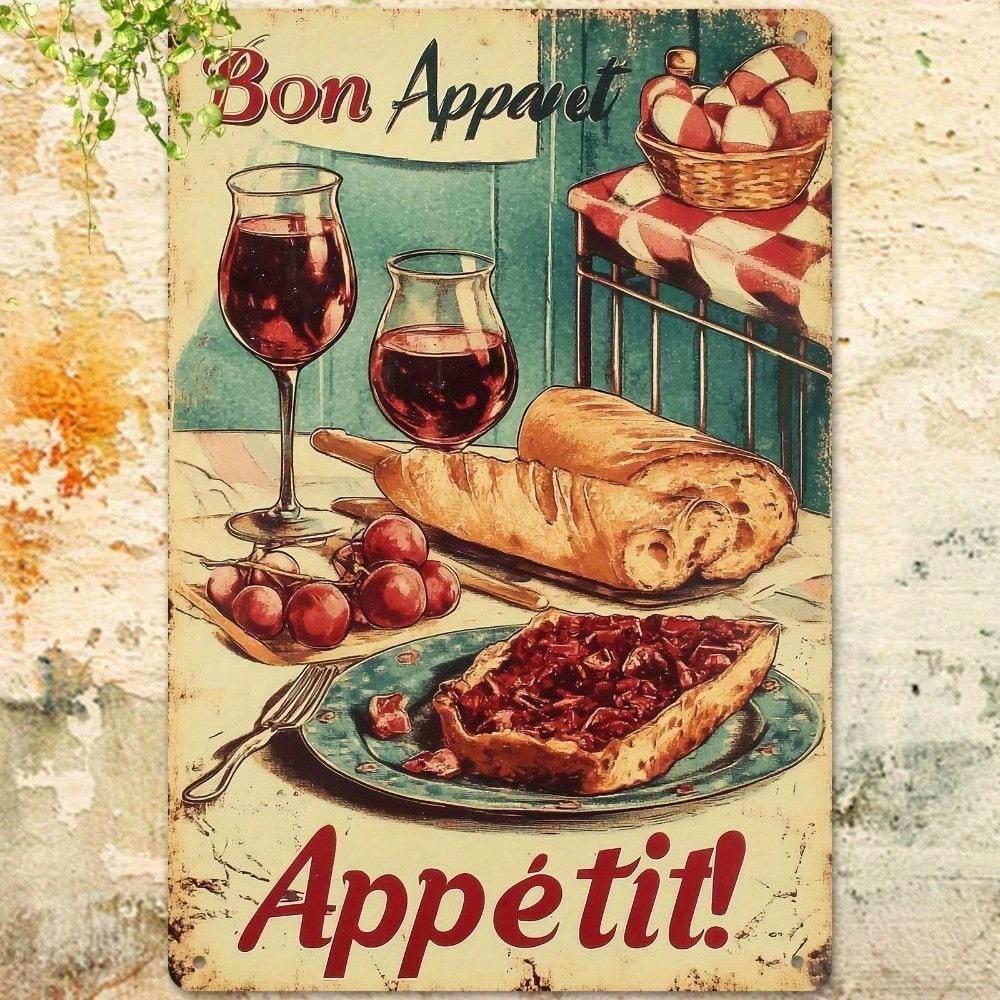 Vintage Kitchen Metal Sign Bon Appetit 8x12 inch Wall Decor Poster
Vintage Kitchen Metal Sign Bon Appetit 8x12 inch Wall Decor Poster