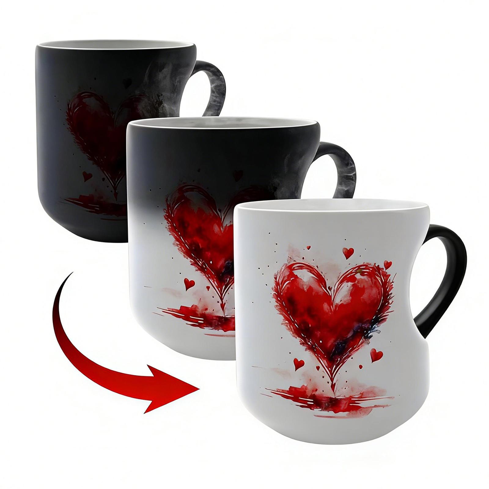 Heart-shaped Color-changing Ceramic Mug One Size
Heart-shaped Color-changing Ceramic Mug One Size