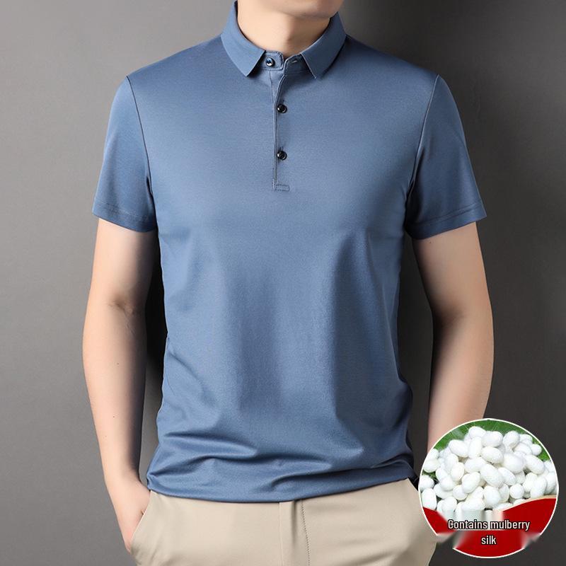 Men s Silk Short-Sleeve Lapel T-Shirt - Summer Business Casual 2XL
Men s Silk Short-Sleeve Lapel T-Shirt - Summer Business Casual 2XL