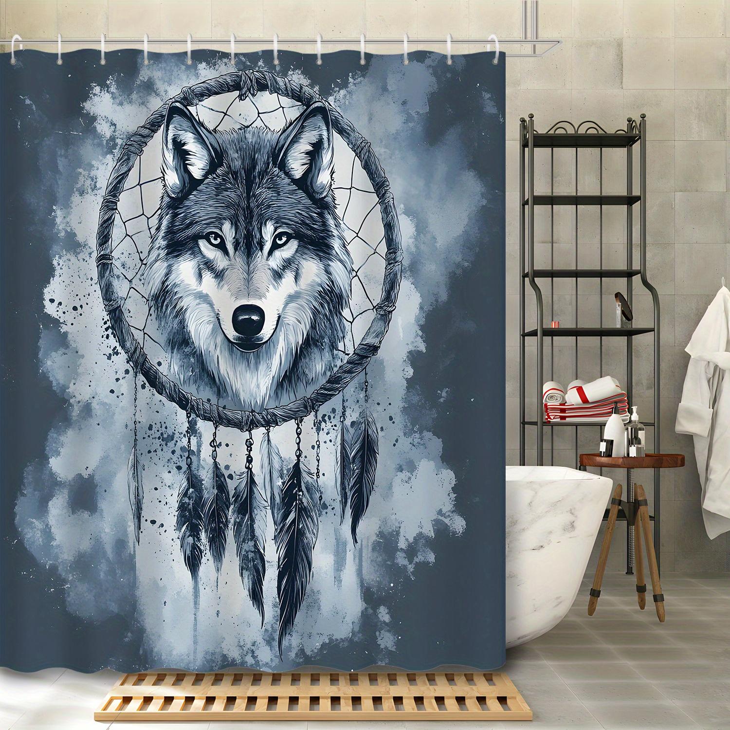 Mystical Wolf Dreamcatcher Shower Curtain: Spiritual And Serene Bathroom Decor W60H190(CM)-1 Pcs
Mystical Wolf Dreamcatcher Shower Curtain: Spiritual And Serene Bathroom Decor W60H190(CM)-1 Pcs