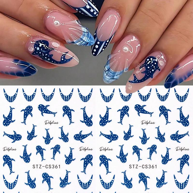 2pcs Cute Cartoon Blue Whale Nail Stickers, Ocean Dolphin Polka Dot Wave Line,Spring/Summer Nail Art Decals,Y2K Nail Decorations
2pcs Cute Cartoon Blue Whale Nail Stickers, Ocean Dolphin Polka Dot Wave Line,Spring/Summer Nail Art Decals,Y2K Nail Decorations