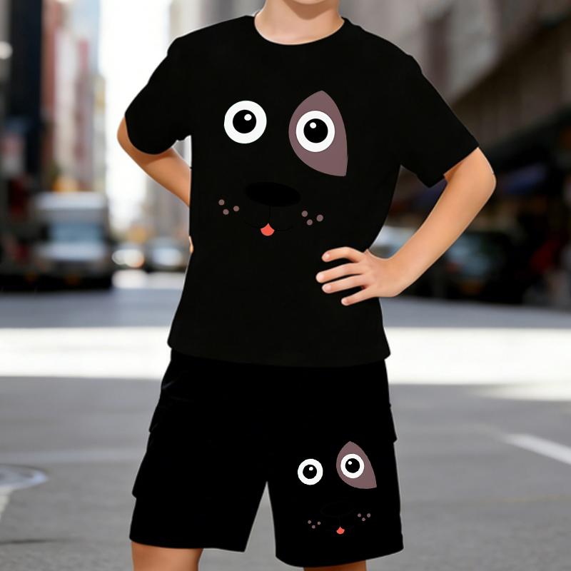 Boys 2 Piece Cartoon Puppy Printed outfit, Short Sleeve T-Shirt and Shorts Set for Kids Age 5-14,White, Black Sporty Casual Summer Clothes 5-6 Years чёрный
Boys 2 Piece Cartoon Puppy Printed outfit, Short Sleeve T-Shirt and Shorts Set for Kids Age 5-14,White, Black Sporty Casual Summer Clothes 5-6 Years чёрный