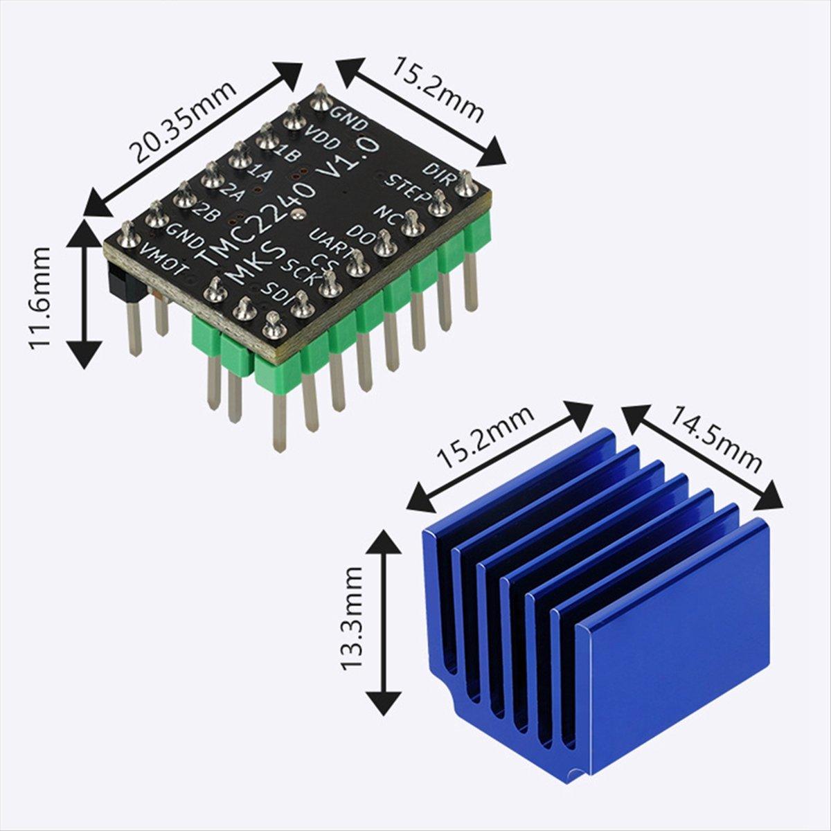 BHBL TMC2240 3D Printer Stepper Motor Driver Stepper Driver Module with Heat Sink for 3D Printer Controller Mother Boards China Mainland
BHBL TMC2240 3D Printer Stepper Motor Driver Stepper Driver Module with Heat Sink for 3D Printer Controller Mother Boards China Mainland