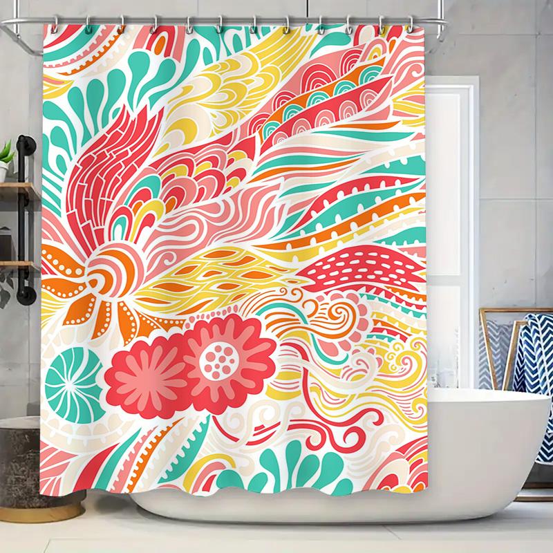 Decorative Flower Shower Curtain Set Water-Resistant Fabric Bath Mat With Rings Ideal For Home Decor W60H190(CM)-1 Pcs
Decorative Flower Shower Curtain Set Water-Resistant Fabric Bath Mat With Rings Ideal For Home Decor W60H190(CM)-1 Pcs