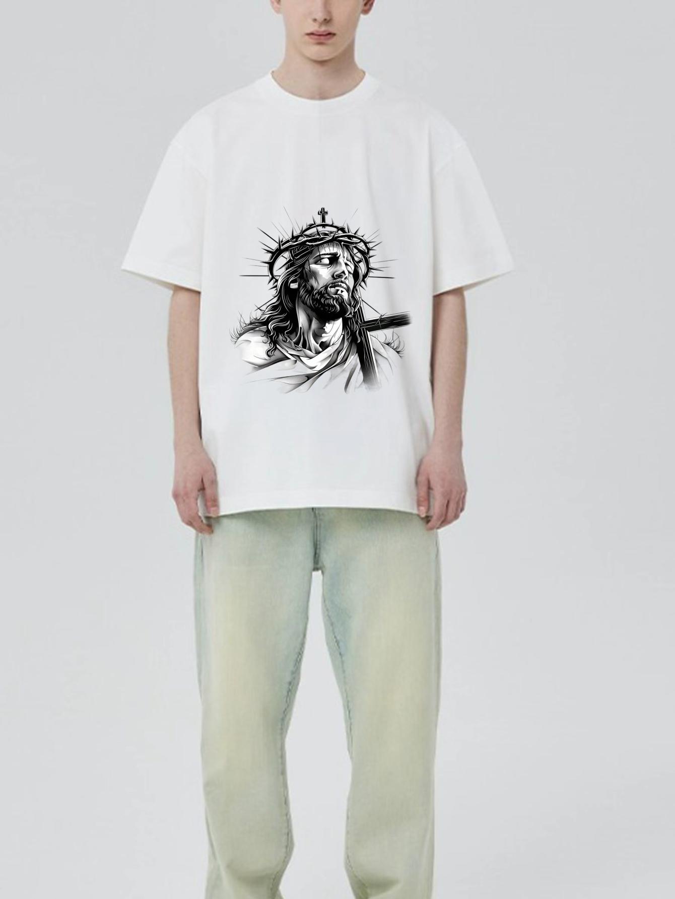 Black T Shirt Jesus Christ Crown of Thorns Religious Art Print for Men and Women Casual Wear Streetwear Fashion XXXXL білий
Black T Shirt Jesus Christ Crown of Thorns Religious Art Print for Men and Women Casual Wear Streetwear Fashion XXXXL білий