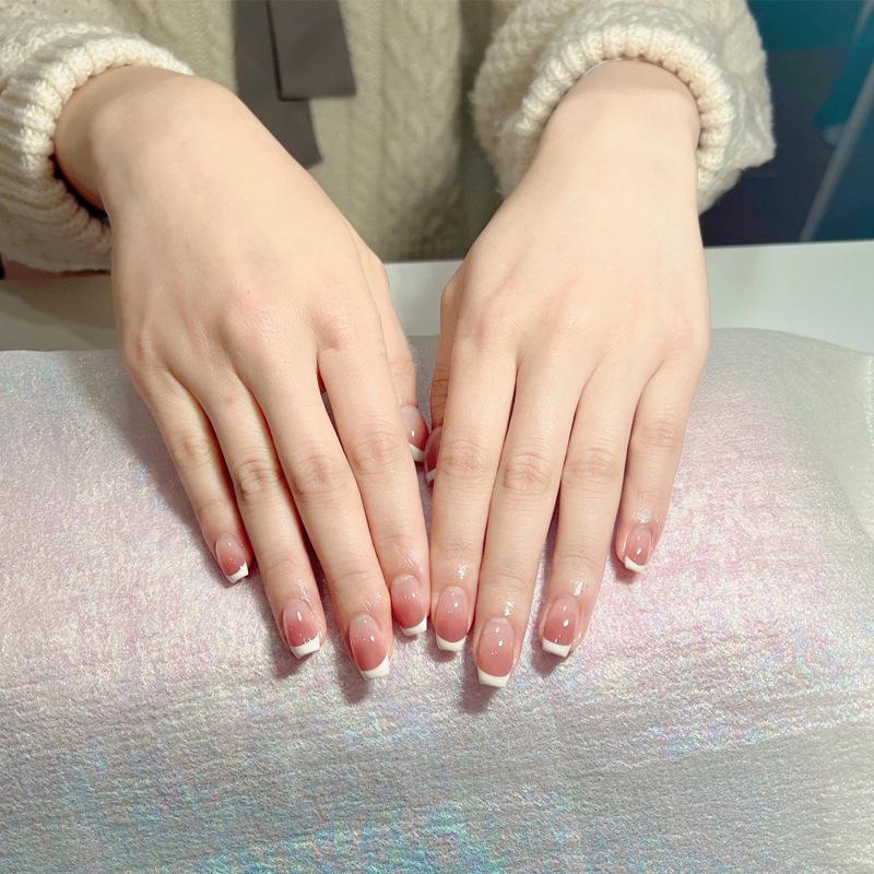 Handmade Short Ballerina Nail Tips in White French Blush - Pure and Desirable Finished Manicure Patches Gel Glue Kit
Handmade Short Ballerina Nail Tips in White French Blush - Pure and Desirable Finished Manicure Patches Gel Glue Kit