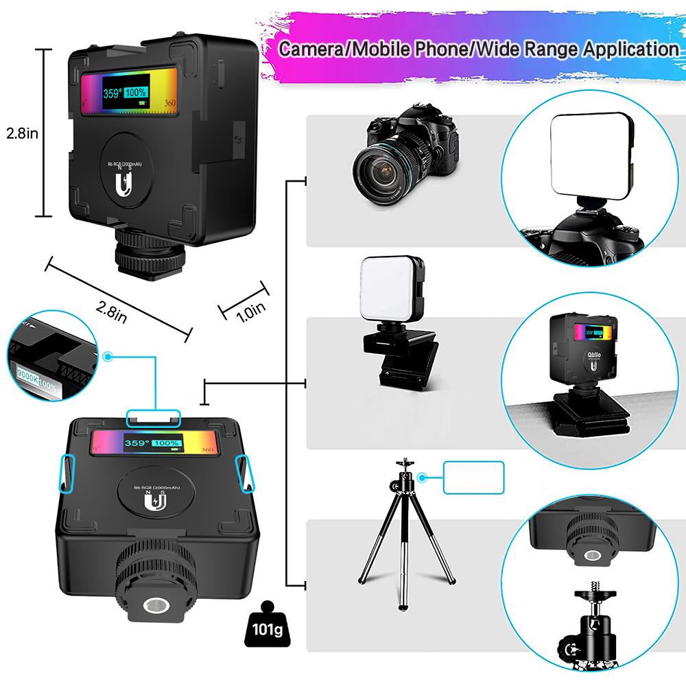 RGB видеоподсветка Полноцветная светодиодная подсветка RGB на 360 градусов с 3 холодными башмаками 20 сюжетных режимов 2500K~8500K
RGB видеоподсветка Полноцветная светодиодная подсветка RGB на 360 градусов с 3 холодными башмаками 20 сюжетных режимов 2500K~8500K