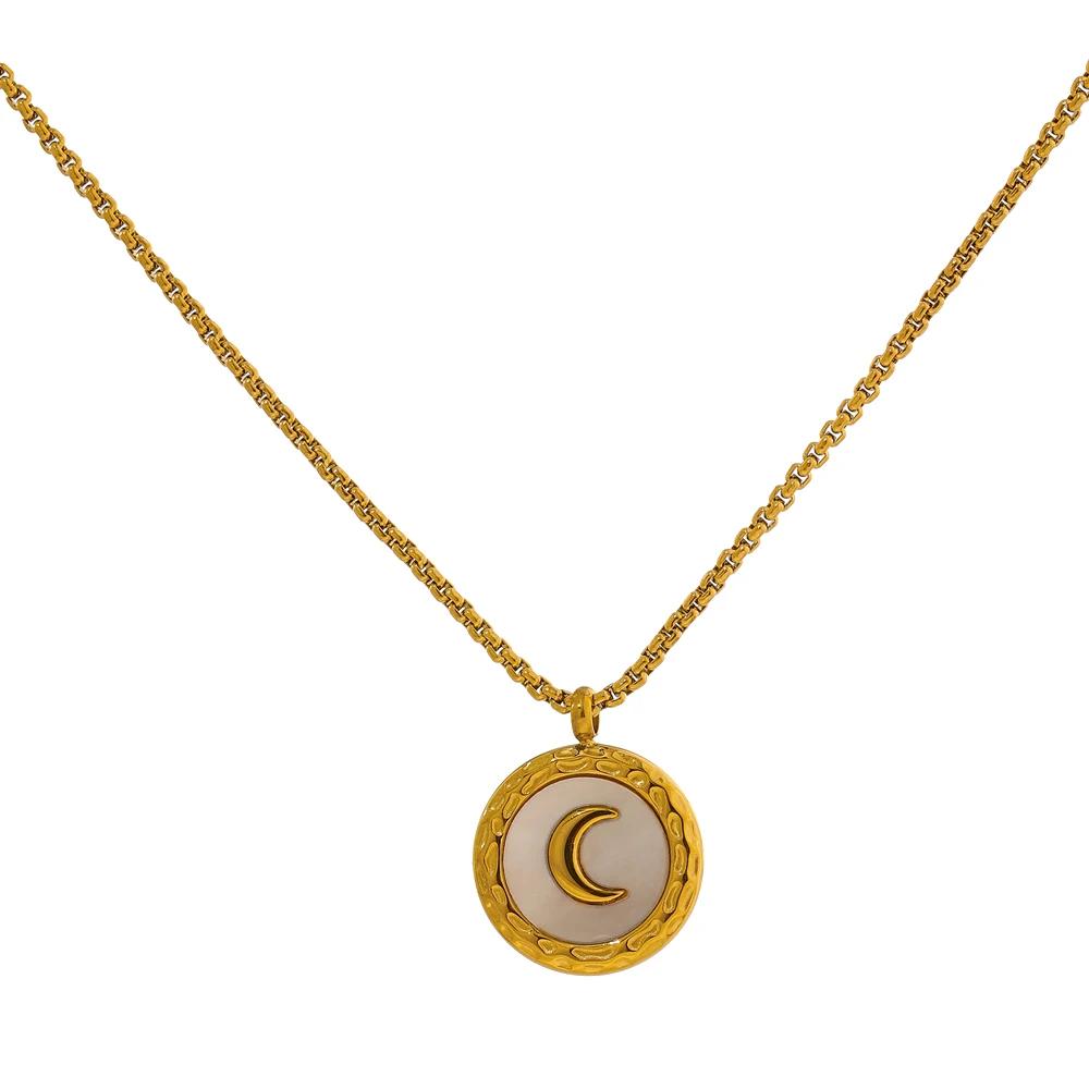 Yhpup Exquisite Moon Natural Shell Collar Necklace Women Stainless Steel Metal Gold Color Chain Necklace Collane Donna Statement
Yhpup Exquisite Moon Natural Shell Collar Necklace Women Stainless Steel Metal Gold Color Chain Necklace Collane Donna Statement