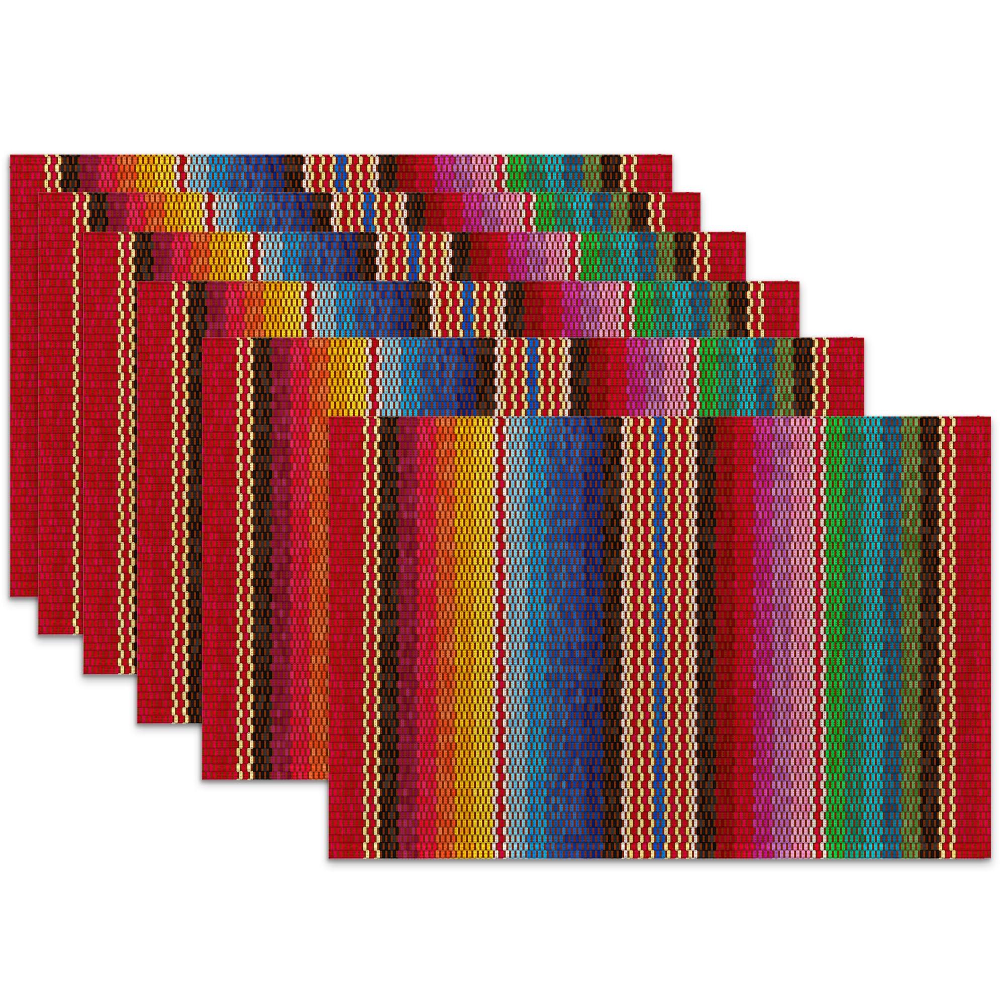 Mexican Placemats for Dining Table Set of 6,Ethnic Stripes Rainbow Place Mats for Home Party Kitchen12 x 18 Inch 6PCS
Mexican Placemats for Dining Table Set of 6,Ethnic Stripes Rainbow Place Mats for Home Party Kitchen12 x 18 Inch 6PCS