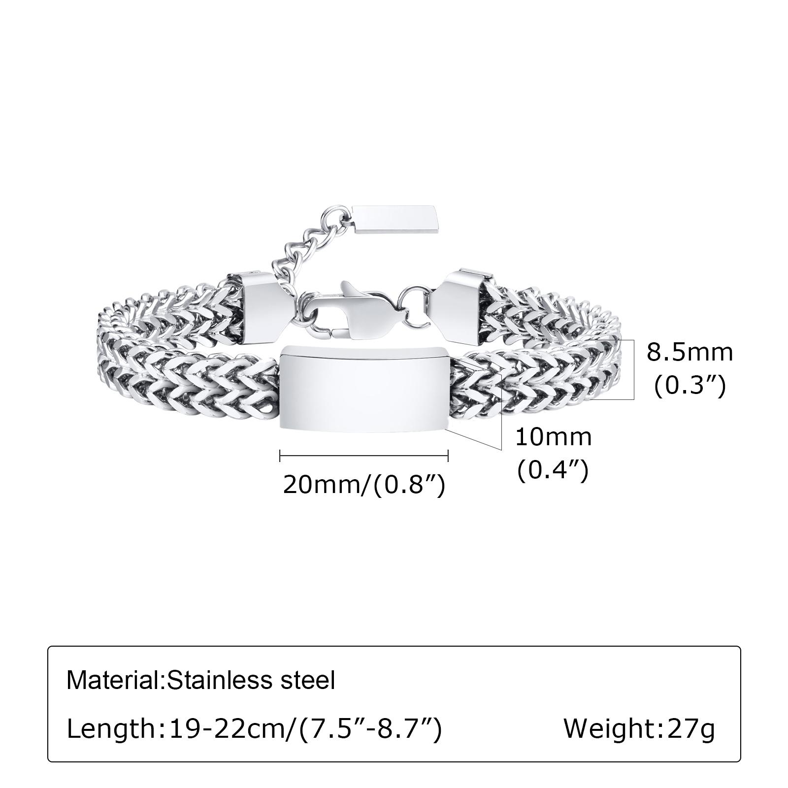 Men s Name Customization Bracelets,Stainless Steel Link Chain Miami Cuban Chain for Male Boys Gifts Jewelry,Free Engraving Info
Men s Name Customization Bracelets,Stainless Steel Link Chain Miami Cuban Chain for Male Boys Gifts Jewelry,Free Engraving Info