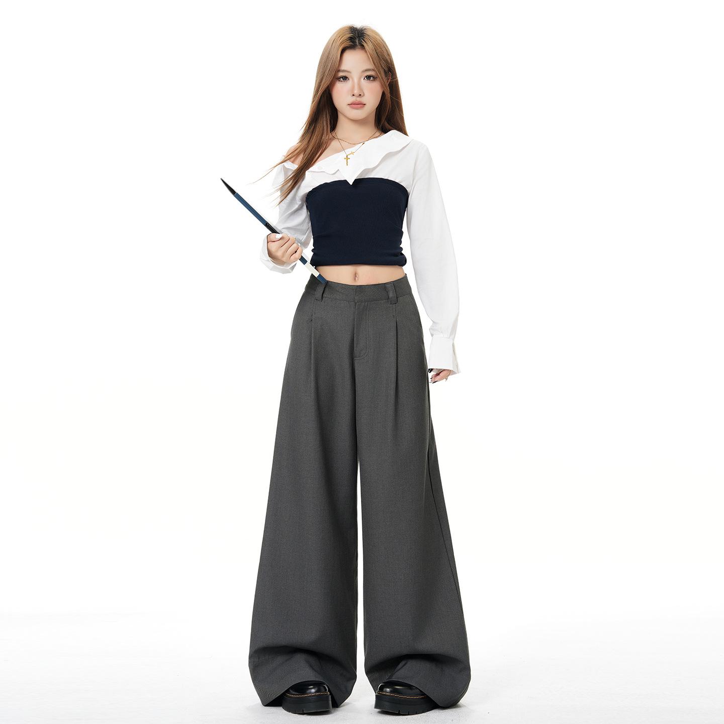 Women s Spring Grey Retro Pleated Wide-Leg Suit Pants - Slimming, Loose Fit, Casual Draped Style XS
Women s Spring Grey Retro Pleated Wide-Leg Suit Pants - Slimming, Loose Fit, Casual Draped Style XS