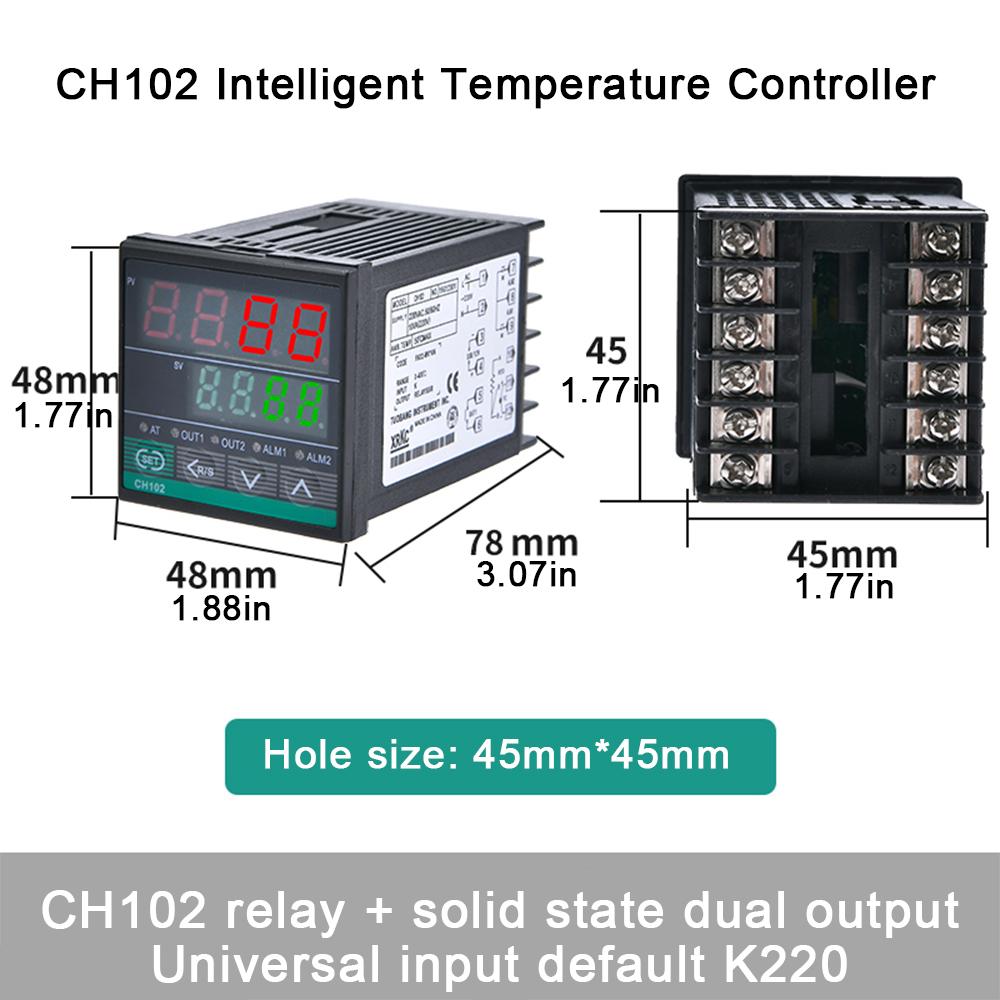 Dual Output SSR and Relay CH102 CH402 CH702 CH902 Two Relay Output LCD Digital PID Intelligent Temperature Controller AC 220V
Dual Output SSR and Relay CH102 CH402 CH702 CH902 Two Relay Output LCD Digital PID Intelligent Temperature Controller AC 220V