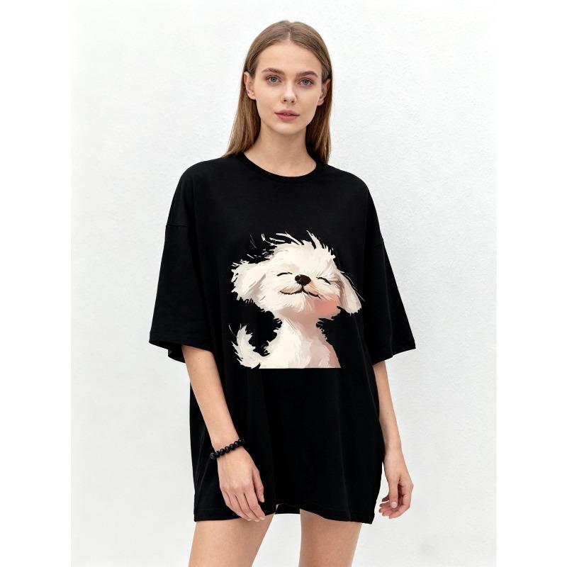 Oversized T Shirt Black Cute White Dog Print Casual Everyday Wear XXXXL чёрный
Oversized T Shirt Black Cute White Dog Print Casual Everyday Wear XXXXL чёрный